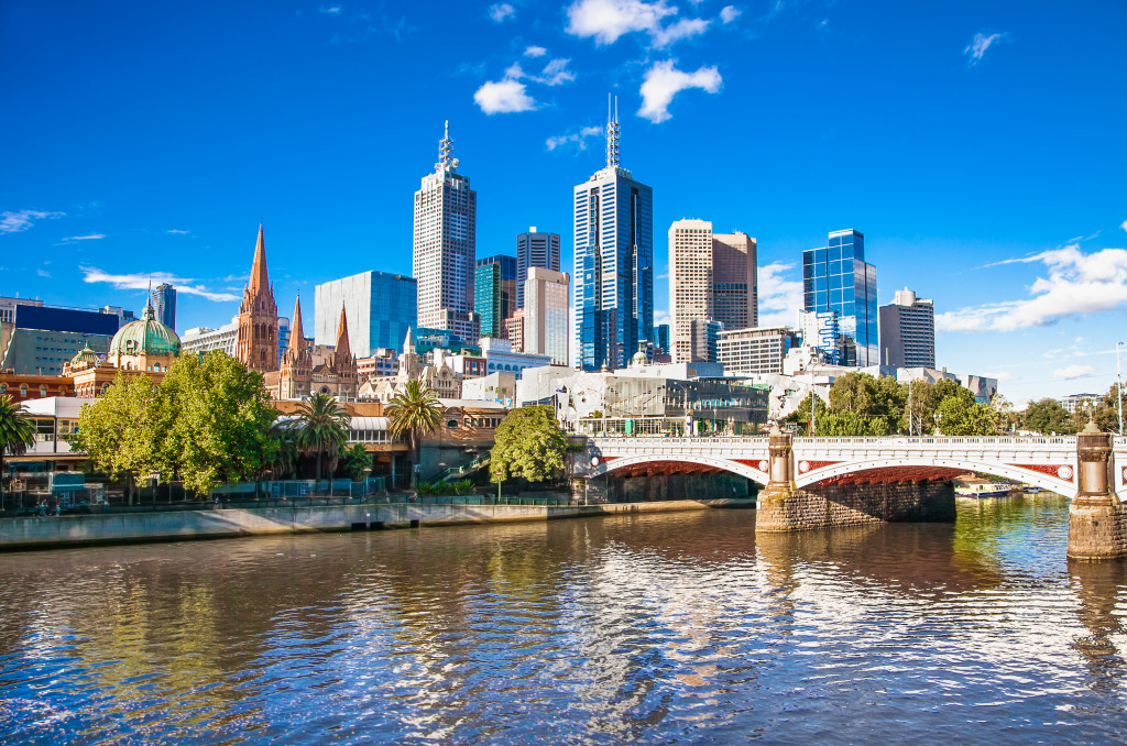 Melbourne Skyline, Australia jigsaw puzzle in Street View puzzles on TheJigsawPuzzles.com