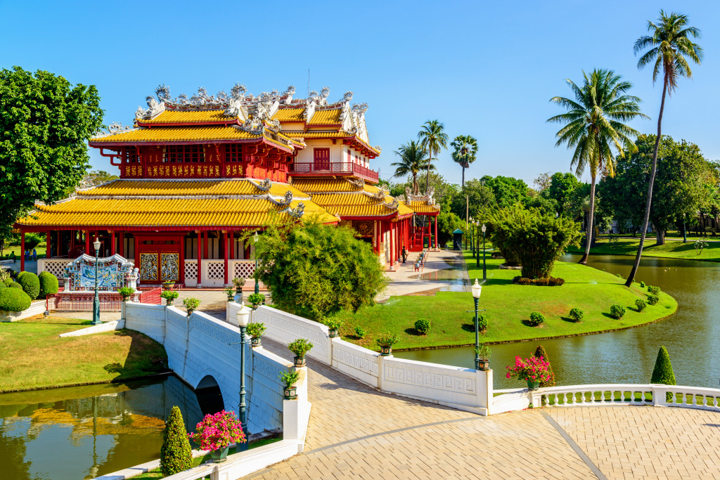 Chinese Palace in Ayutthaya, Thailand jigsaw puzzle in Bridges puzzles on TheJigsawPuzzles.com