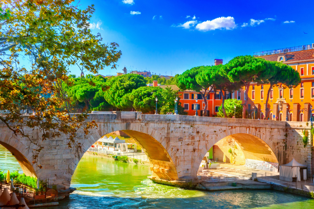 Cestio Bridge in Rome, Italy jigsaw puzzle in Bridges puzzles on TheJigsawPuzzles.com