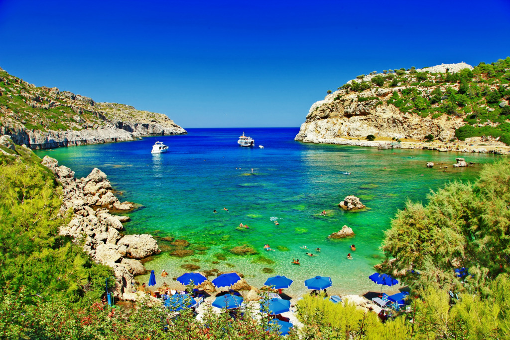 Beaches of Rhodes, Greece jigsaw puzzle in Great Sightings puzzles on TheJigsawPuzzles.com