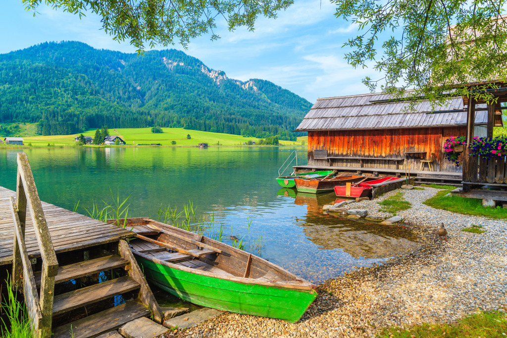 Weissensee Lake, Austria jigsaw puzzle in Puzzle of the Day puzzles on TheJigsawPuzzles.com