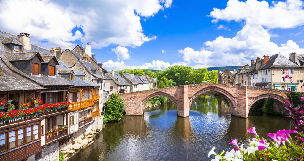 Espalion Village in France jigsaw puzzle in Bridges puzzles on TheJigsawPuzzles.com