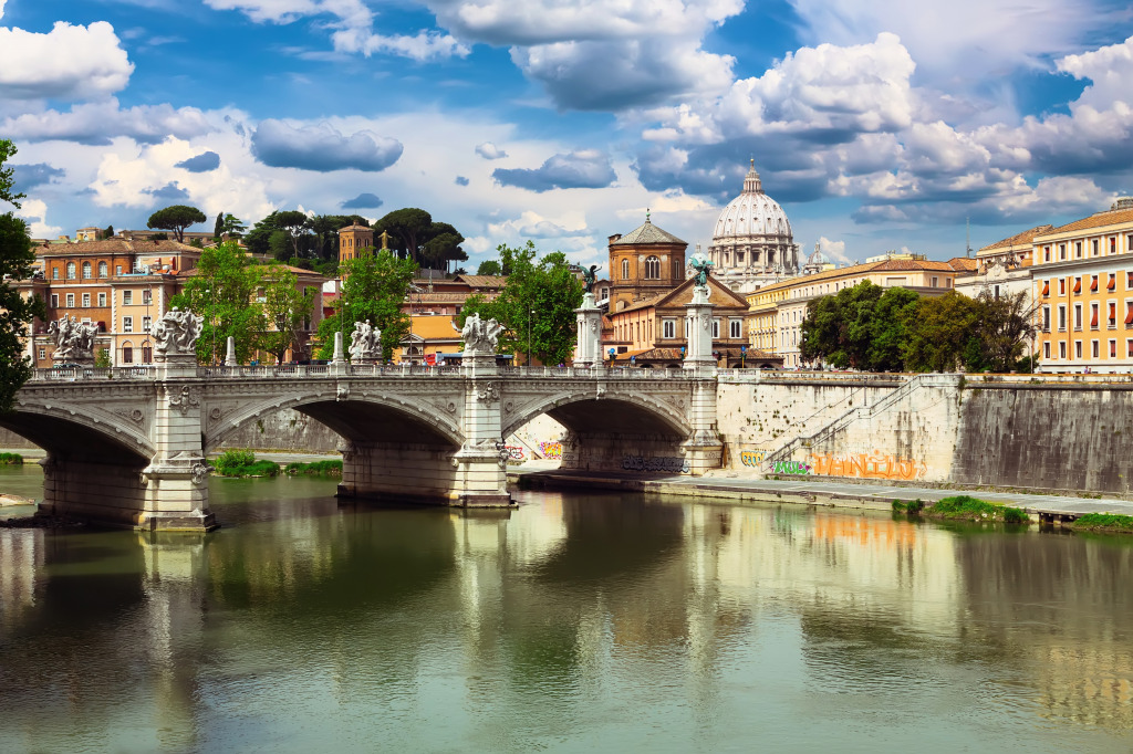 Vittorio Emanuele II Bridge in Rome jigsaw puzzle in Bridges puzzles on TheJigsawPuzzles.com