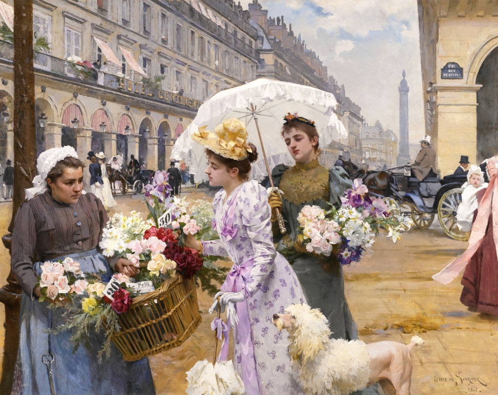 Flower Seller - Rue de Rivoli jigsaw puzzle in Piece of Art puzzles on TheJigsawPuzzles.com