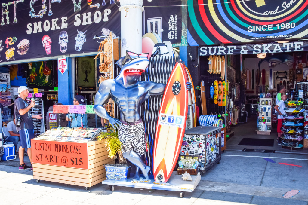Surf Shop, Venice Beach CA jigsaw puzzle in Puzzle of the Day puzzles on TheJigsawPuzzles.com