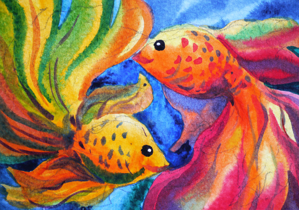 Goldfish Couple jigsaw puzzle in Under the Sea puzzles on TheJigsawPuzzles.com