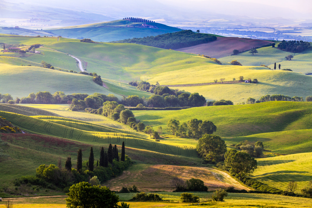 Spring Landscape of Tuscany, Italy jigsaw puzzle in Great Sightings puzzles on TheJigsawPuzzles.com