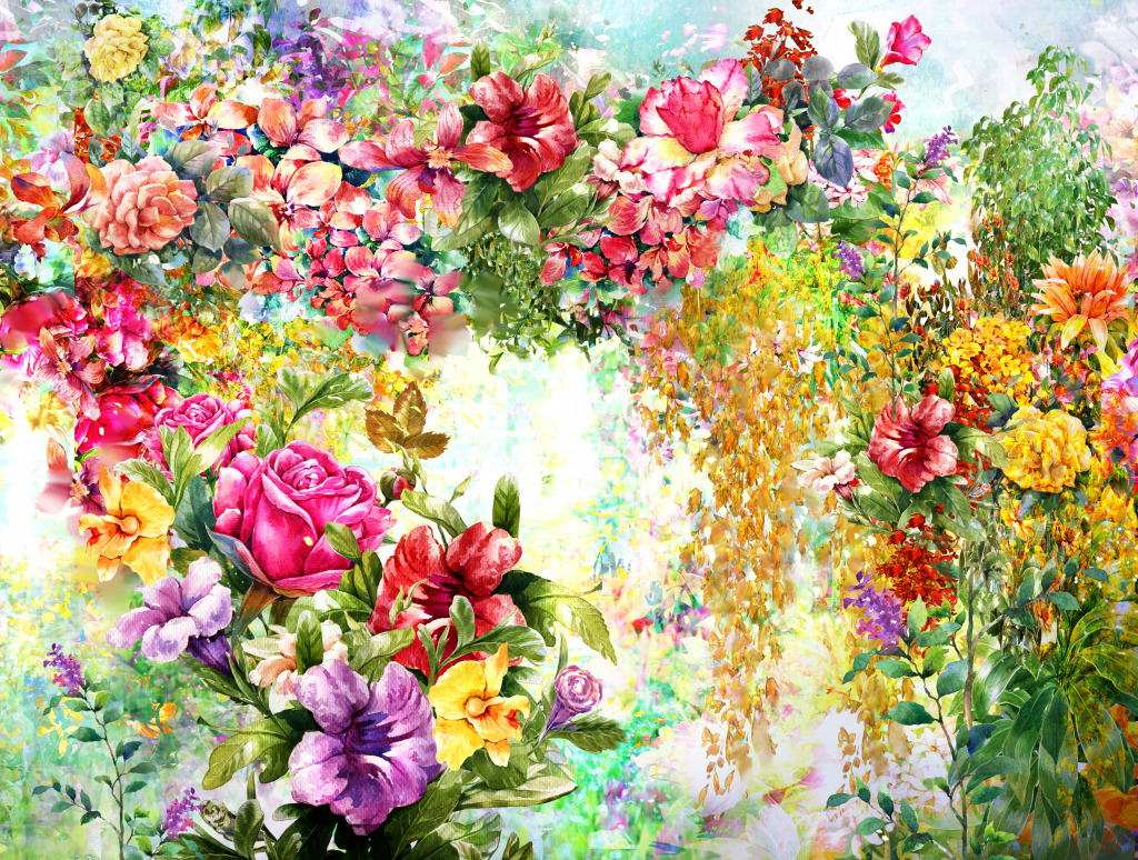 Watercolor Flowers jigsaw puzzle in Flowers puzzles on TheJigsawPuzzles.com