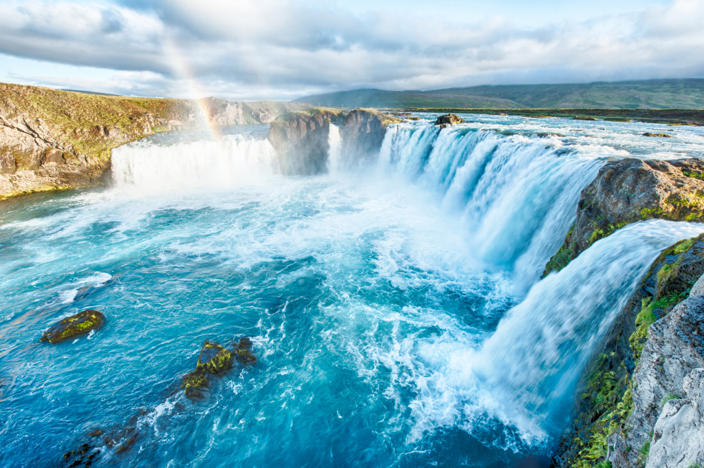 Godafoss Waterfall, Iceland jigsaw puzzle in Waterfalls puzzles on TheJigsawPuzzles.com