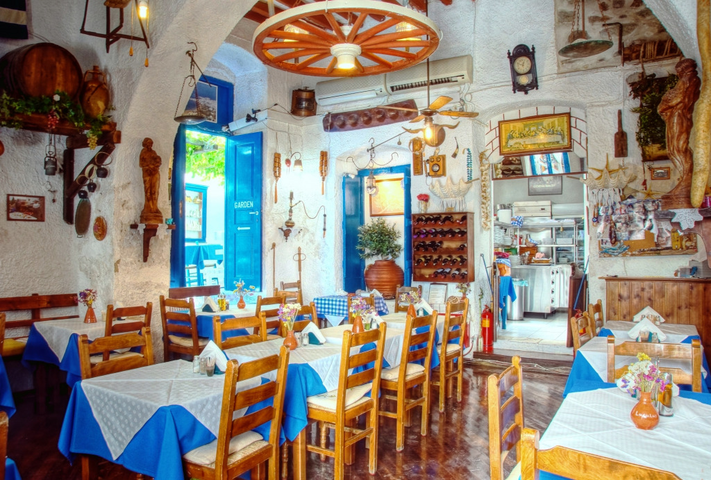 Traditional Greek Restaurant jigsaw puzzle in Food & Bakery puzzles on TheJigsawPuzzles.com