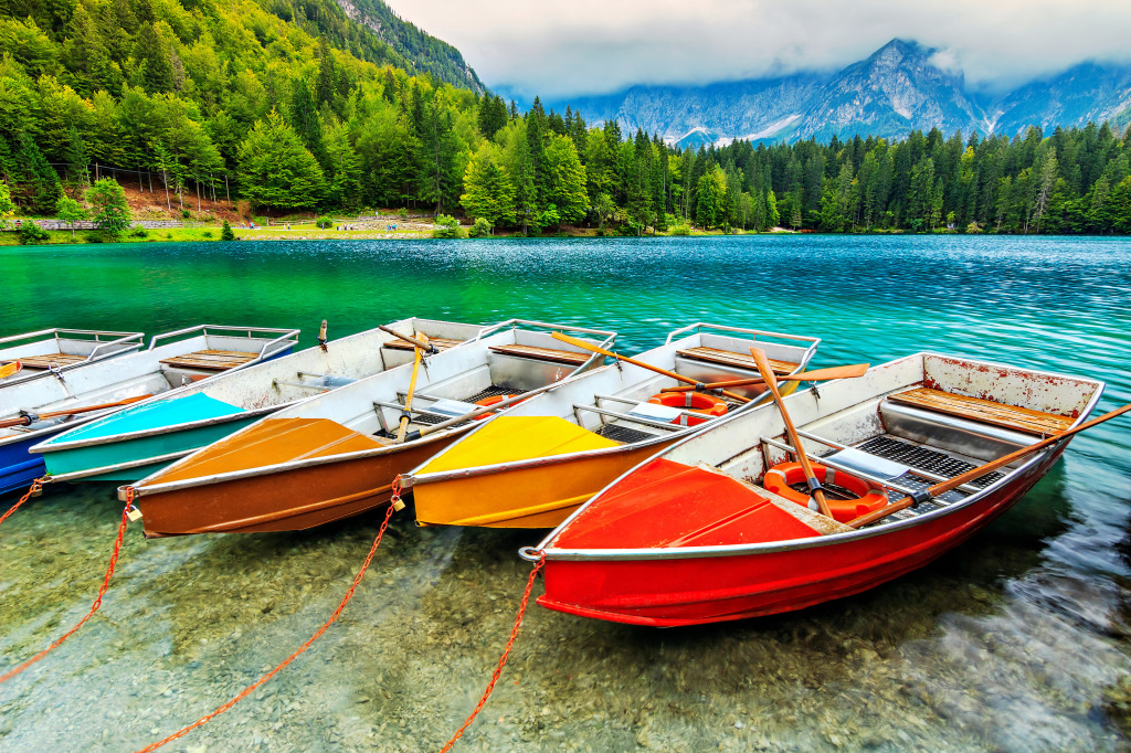 Lake Fusine, Italian Alps jigsaw puzzle in Great Sightings puzzles on TheJigsawPuzzles.com