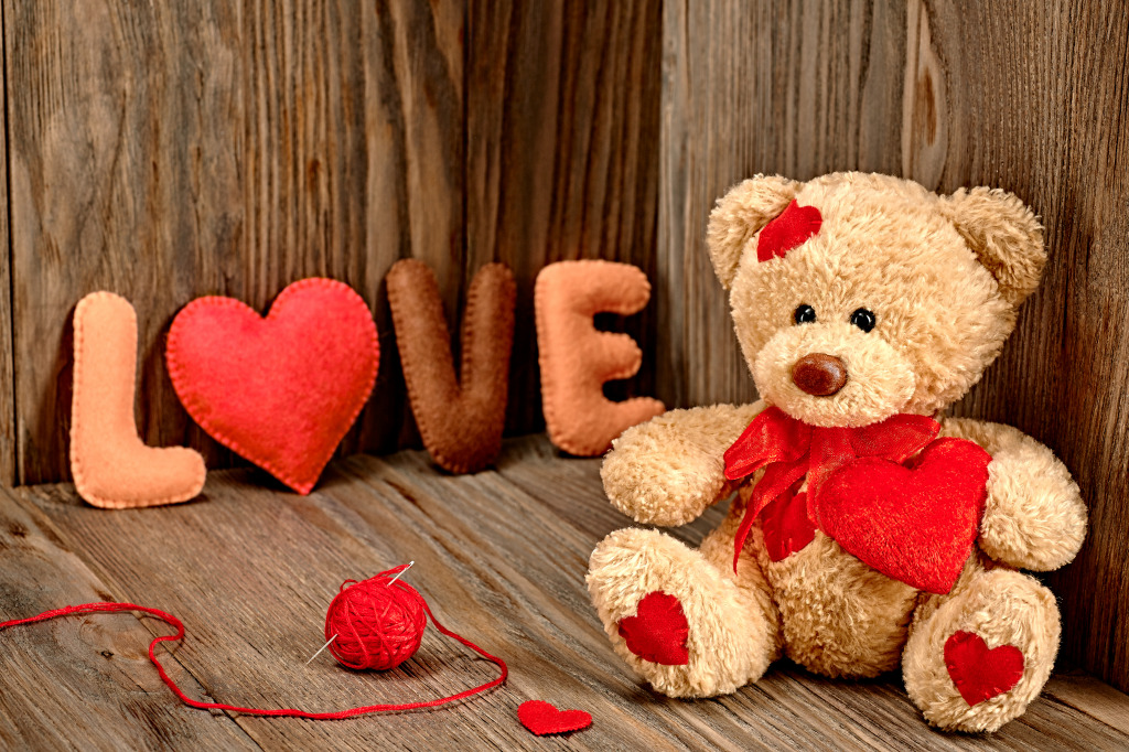 Teddy Bear Love jigsaw puzzle in Valentine's Day puzzles on TheJigsawPuzzles.com