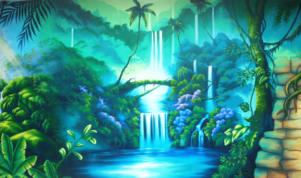 Waterfall in the Rainforest jigsaw puzzle in Waterfalls puzzles on TheJigsawPuzzles.com