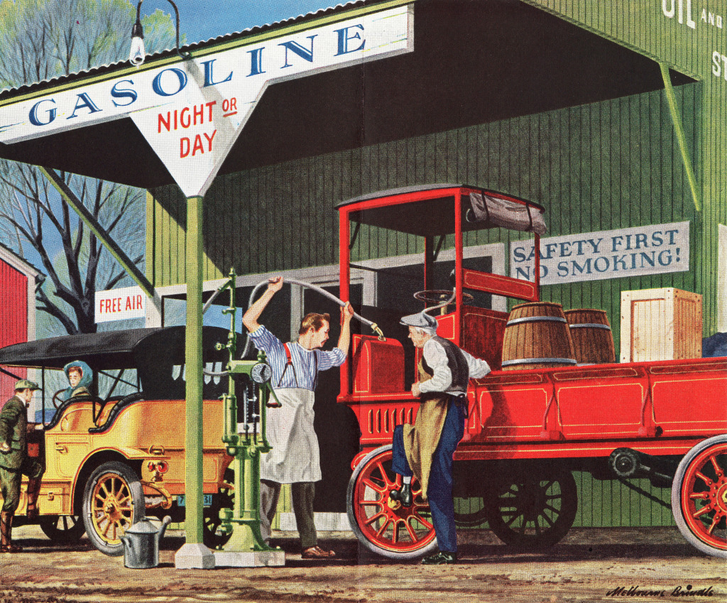 An Early Gas Station jigsaw puzzle in Puzzle of the Day puzzles on TheJigsawPuzzles.com