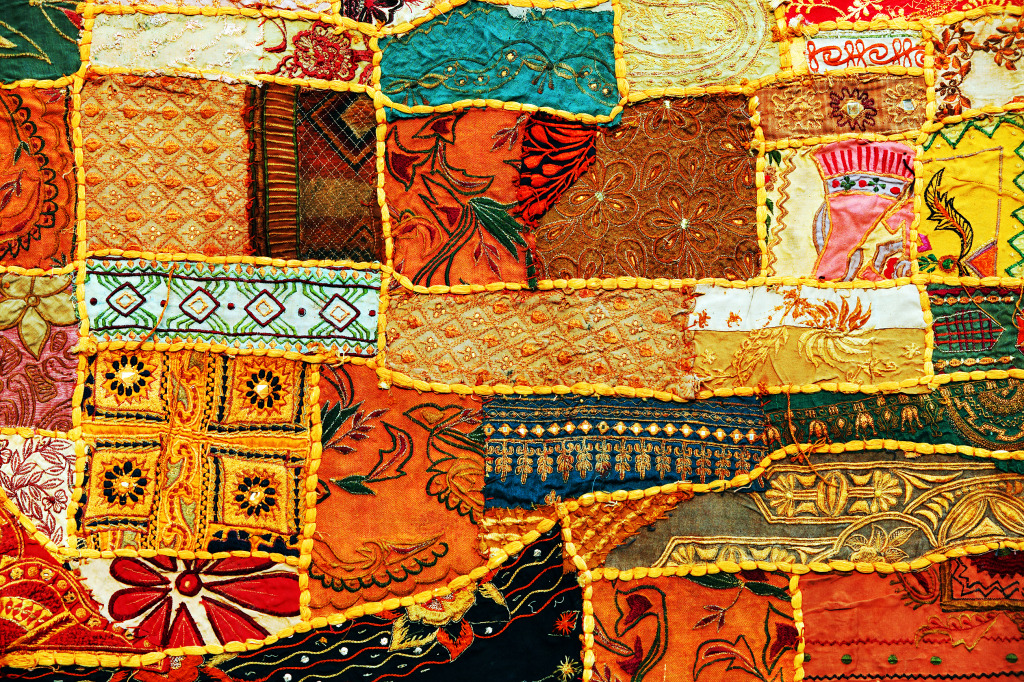 Indian Patchwork Carpet in Rajasthan jigsaw puzzle in Handmade puzzles on TheJigsawPuzzles.com