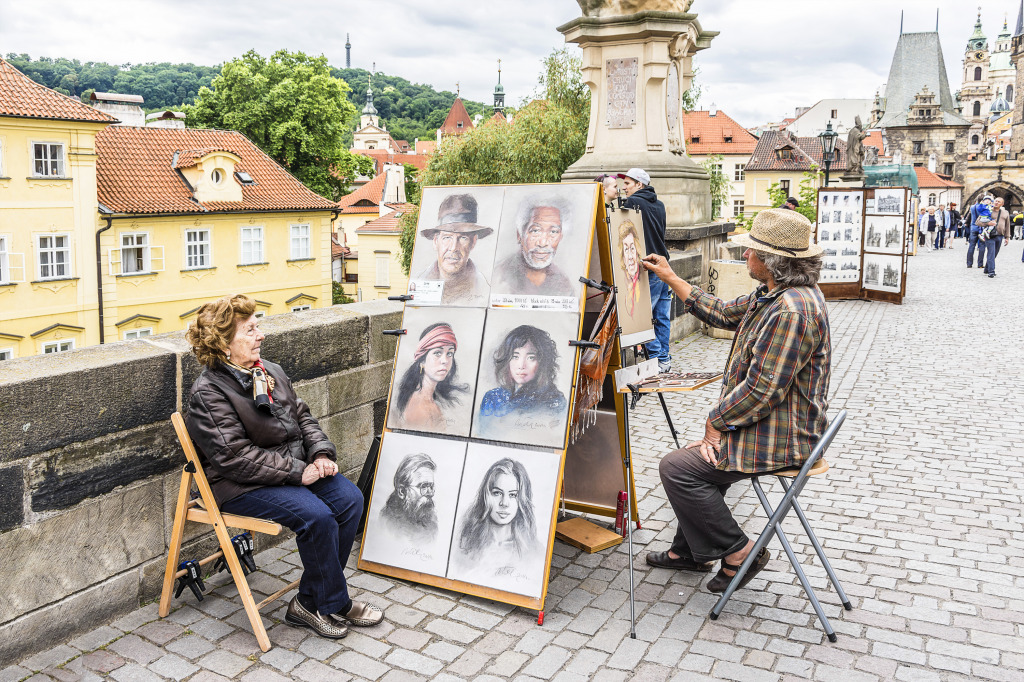 Street Artist in Prague, Czech Republic jigsaw puzzle in People puzzles on TheJigsawPuzzles.com