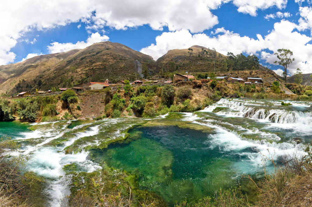 Waterfalls in Peruvian Andes jigsaw puzzle in Waterfalls puzzles on TheJigsawPuzzles.com