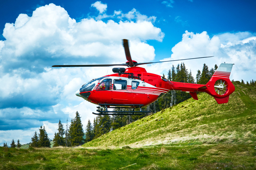 Helicopter in the Mountains jigsaw puzzle in Aviation puzzles on TheJigsawPuzzles.com