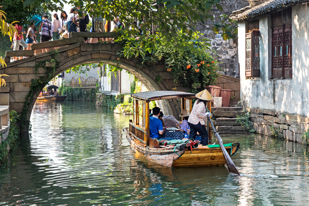 Zhouzhuang Water Village, China jigsaw puzzle in Bridges puzzles on TheJigsawPuzzles.com