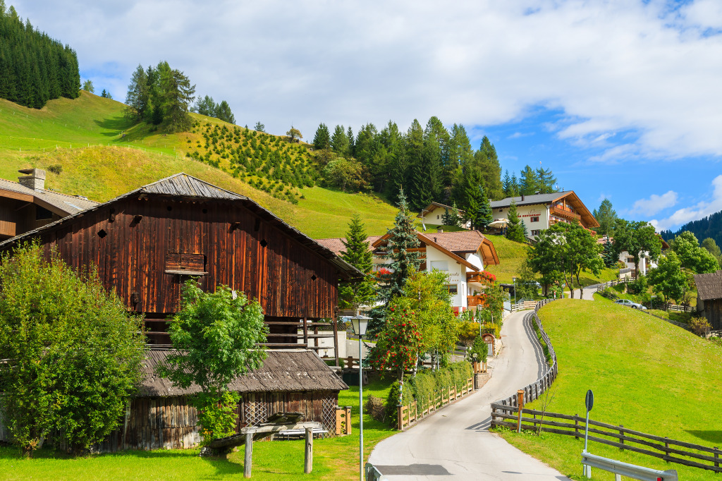 Colfosco Alpine Village, Italy jigsaw puzzle in Puzzle of the Day puzzles on TheJigsawPuzzles.com