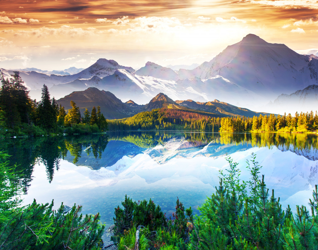 Mountain Lake jigsaw puzzle in Great Sightings puzzles on TheJigsawPuzzles.com