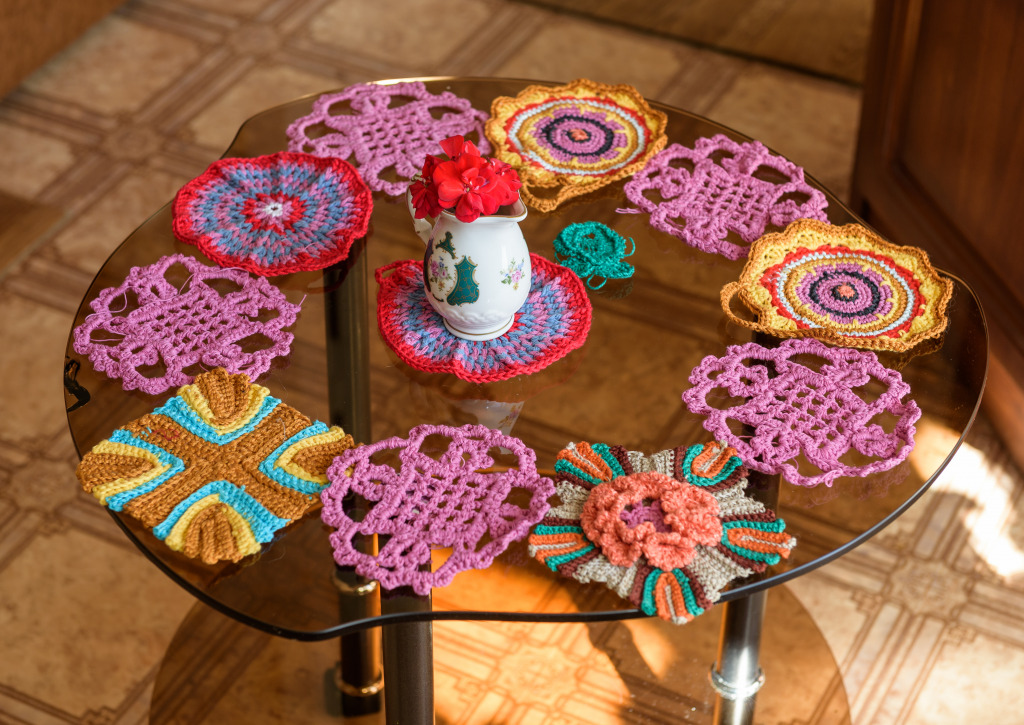 Crocheted Napkins jigsaw puzzle in Handmade puzzles on TheJigsawPuzzles.com