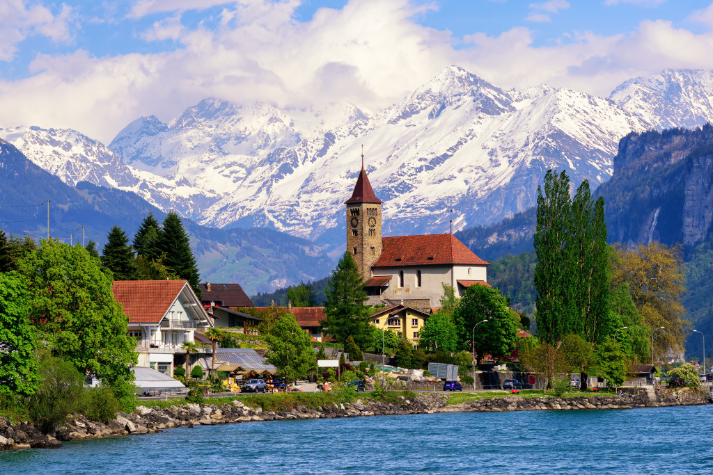 Lake Brienz, Switzerland jigsaw puzzle in Puzzle of the Day puzzles on TheJigsawPuzzles.com