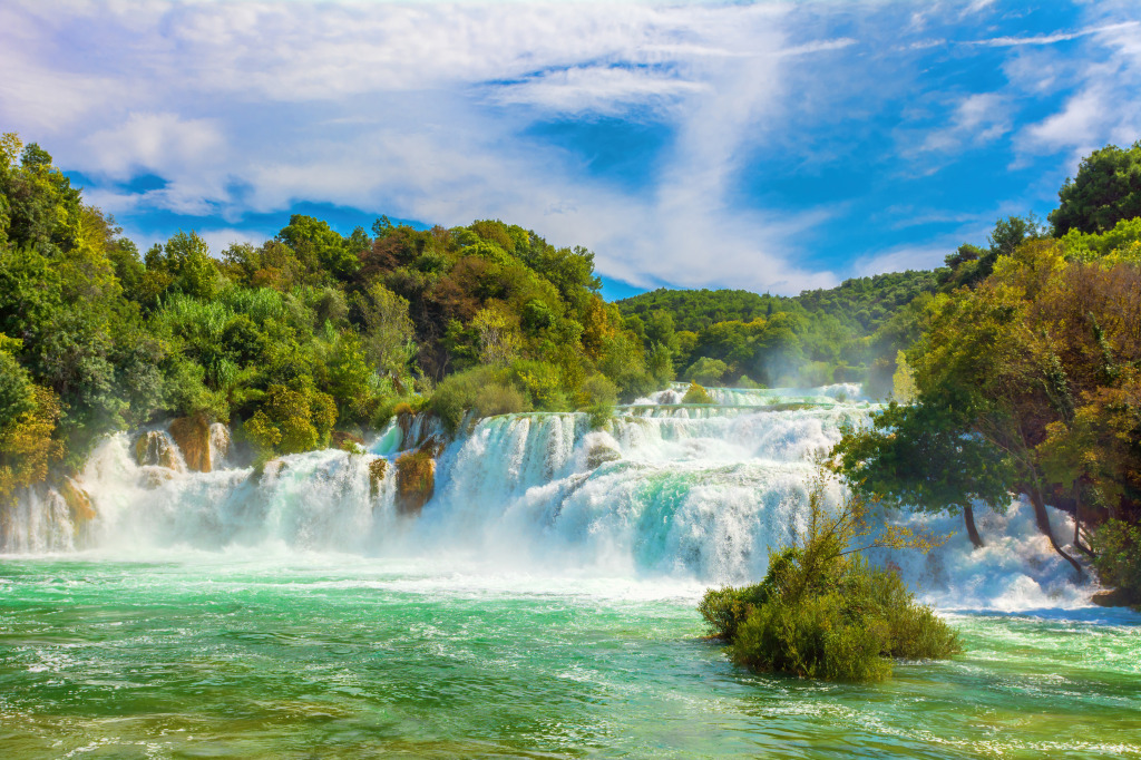 Skradinski Buk Waterfalls, Croatia jigsaw puzzle in Waterfalls puzzles on TheJigsawPuzzles.com