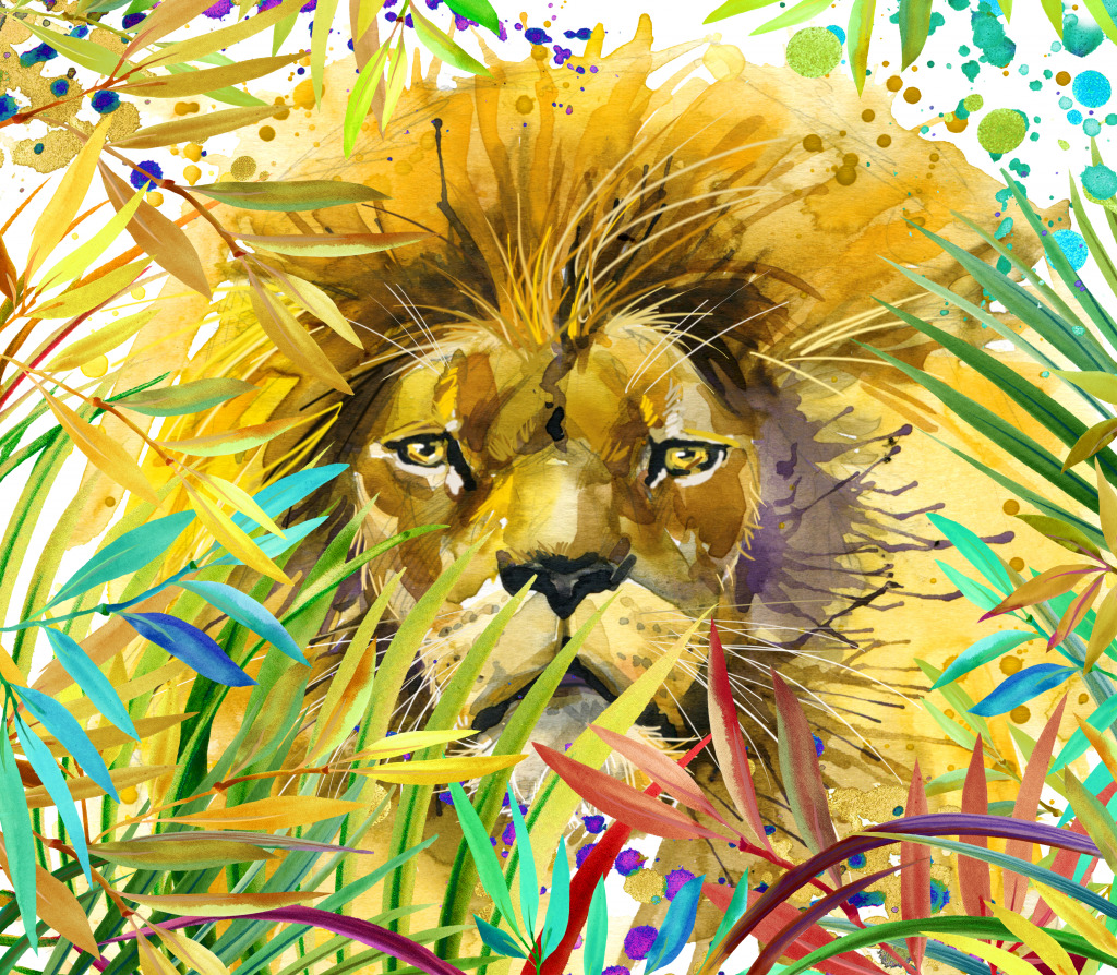 Lion in the Jungle jigsaw puzzle in Animals puzzles on TheJigsawPuzzles.com