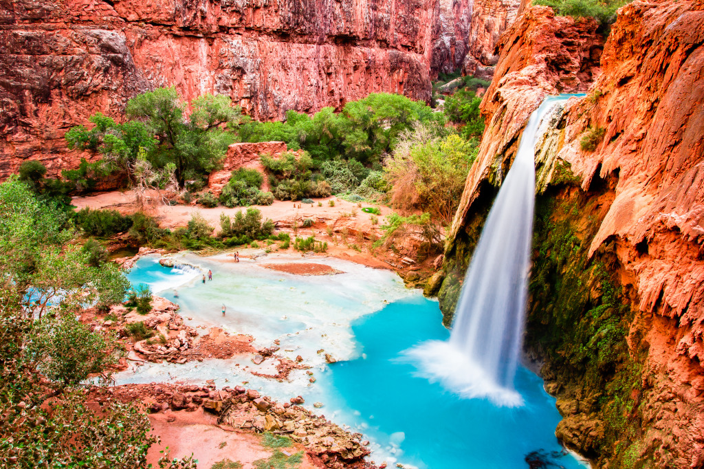 Havasu Falls, Havasupai Indian Reservation jigsaw puzzle in Waterfalls puzzles on TheJigsawPuzzles.com