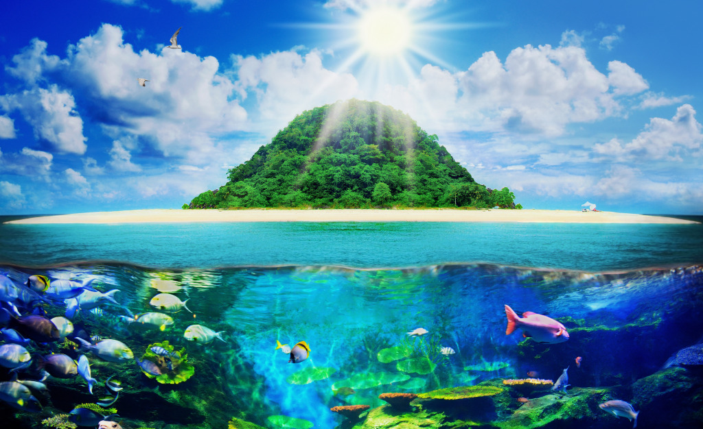 Tropical Island jigsaw puzzle in Under the Sea puzzles on TheJigsawPuzzles.com