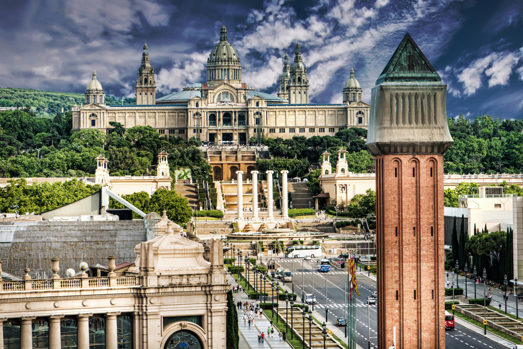 Placa de Espanya, Barcelona, Spain jigsaw puzzle in Castles puzzles on TheJigsawPuzzles.com