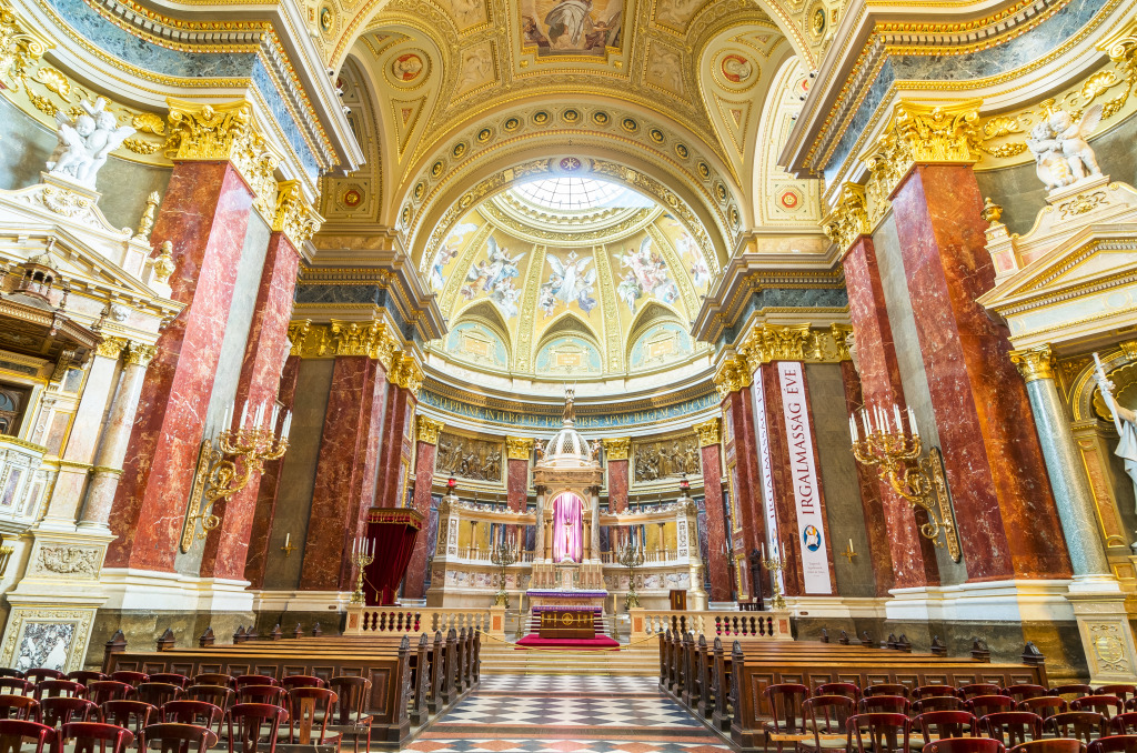 St. Stephen's Basilica in Budapest jigsaw puzzle in Puzzle of the Day puzzles on TheJigsawPuzzles.com