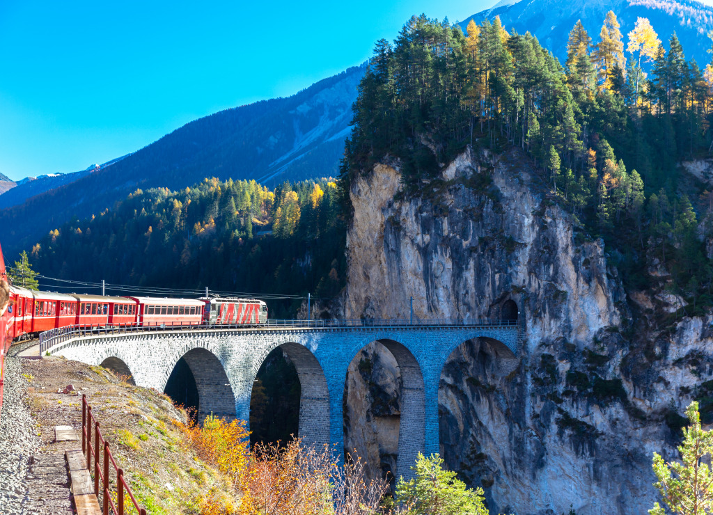 Landwasser Viaduct, Switzerland jigsaw puzzle in Puzzle of the Day puzzles on TheJigsawPuzzles.com