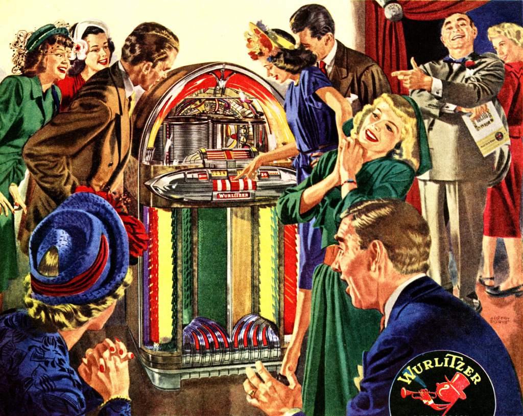 Thrill to the Tone of the new Wurlitzer! jigsaw puzzle in People puzzles on TheJigsawPuzzles.com