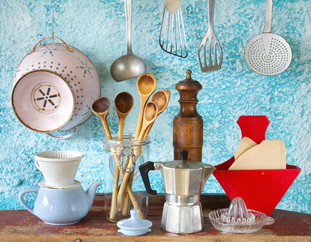 Vintage Kitchen Utensils jigsaw puzzle in Food & Bakery puzzles on TheJigsawPuzzles.com