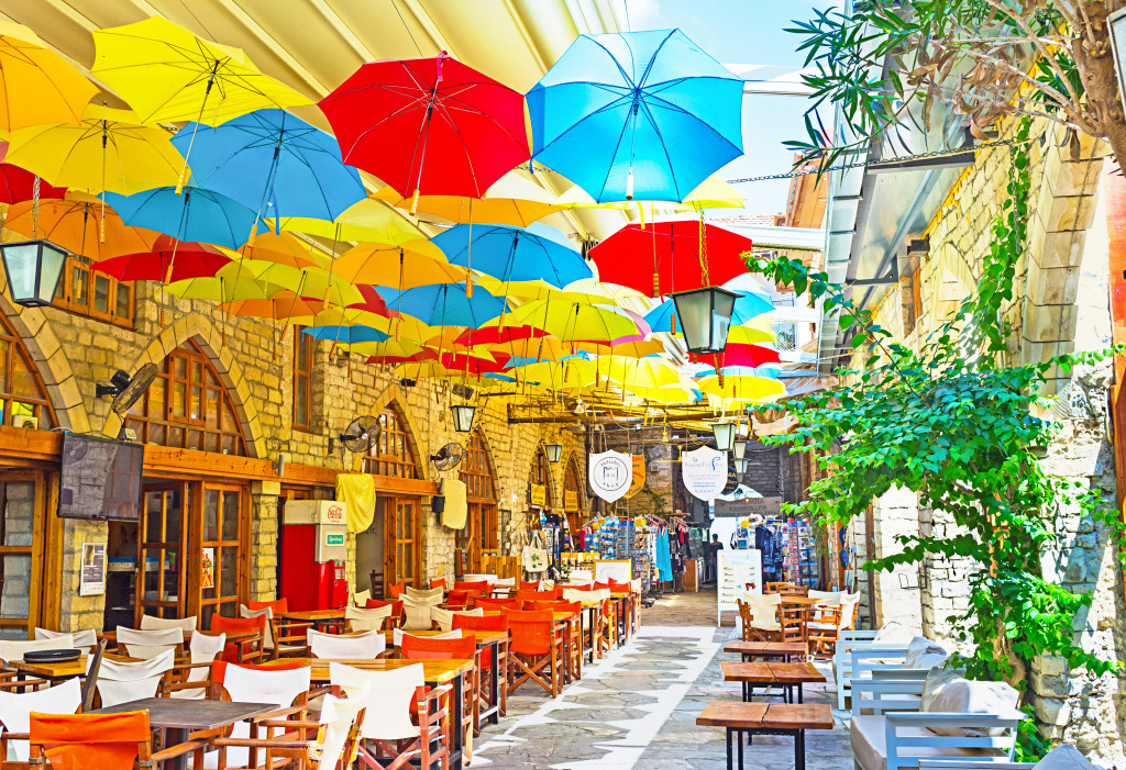 Street Cafe in Limassol, Cyprus jigsaw puzzle in Food & Bakery puzzles on TheJigsawPuzzles.com