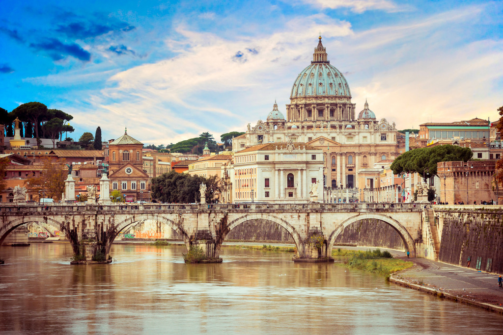 Saint Angel Bridge, Rome, Italy jigsaw puzzle in Bridges puzzles on TheJigsawPuzzles.com