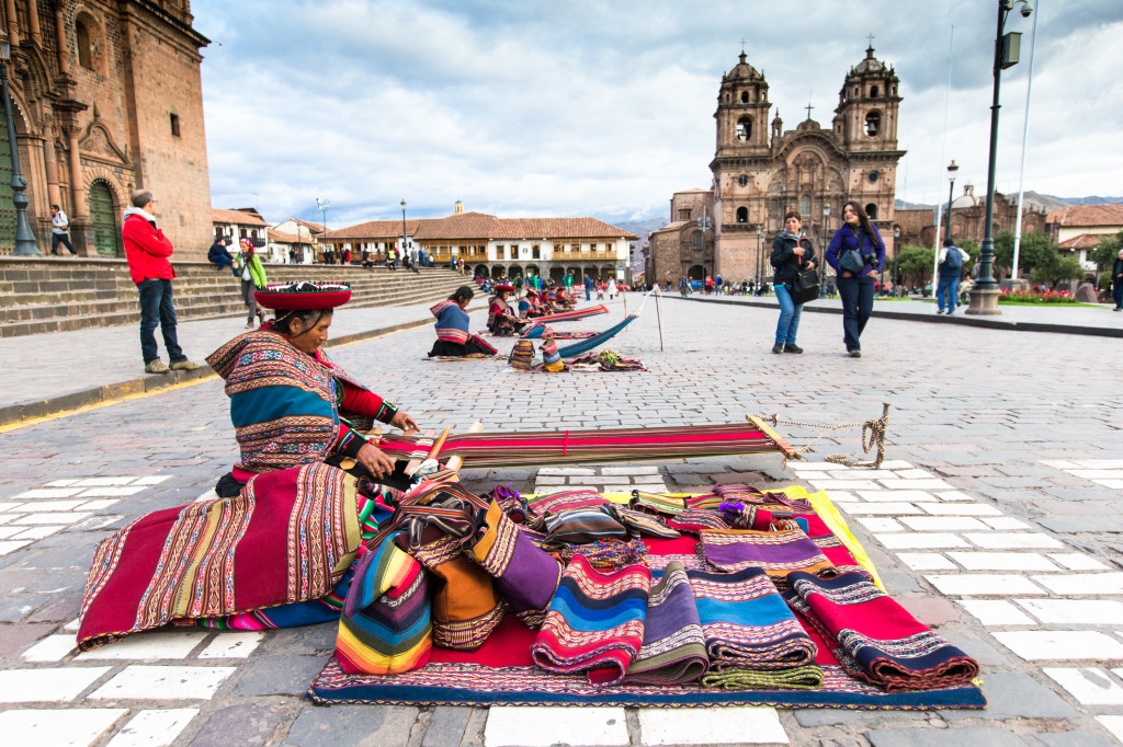Native Weavers, Cusco, Peru jigsaw puzzle in Handmade puzzles on TheJigsawPuzzles.com