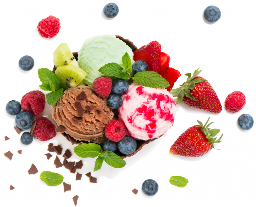 Ice Cream with Fresh Berries jigsaw puzzle in Food & Bakery puzzles on TheJigsawPuzzles.com