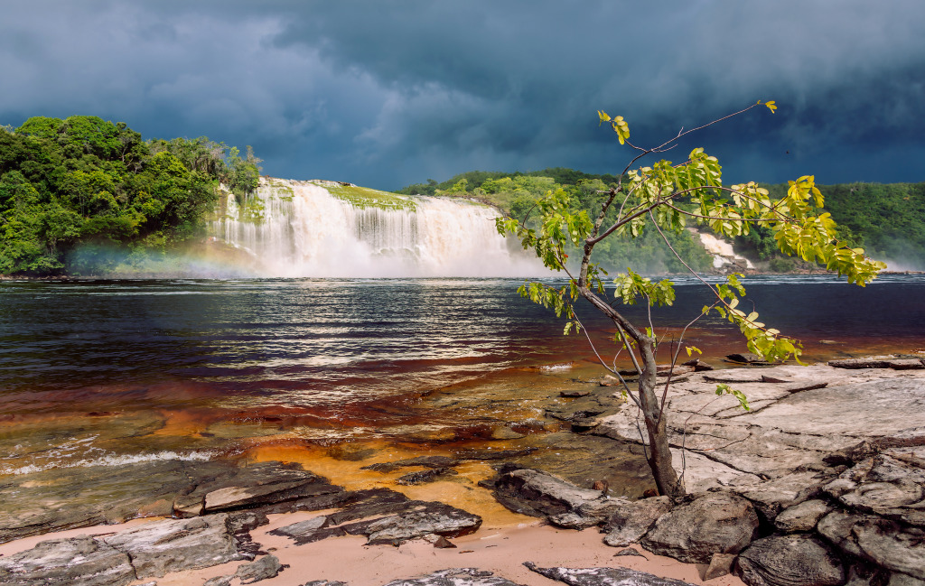 Hacha Waterfall, Venezuela jigsaw puzzle in Waterfalls puzzles on TheJigsawPuzzles.com