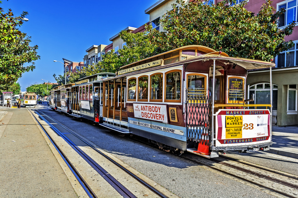 San Francisco Cable Cars jigsaw puzzle in Cars & Bikes puzzles on TheJigsawPuzzles.com