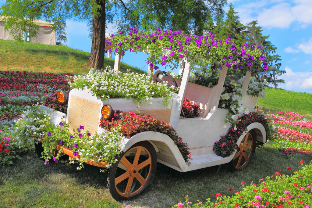 Flower Cars Exhibition jigsaw puzzle in Flowers puzzles on TheJigsawPuzzles.com