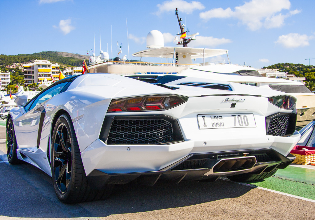 Lamborghini Aventador in Portals Nous, Spain jigsaw puzzle in Cars & Bikes puzzles on TheJigsawPuzzles.com