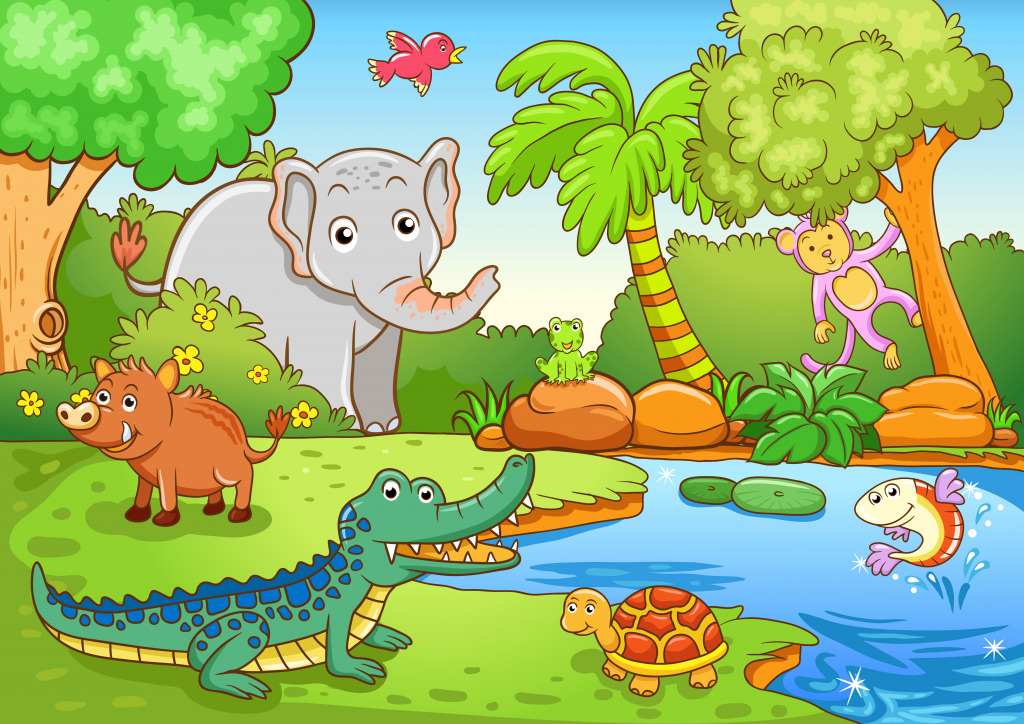 Happy Animals jigsaw puzzle in Animals puzzles on TheJigsawPuzzles.com