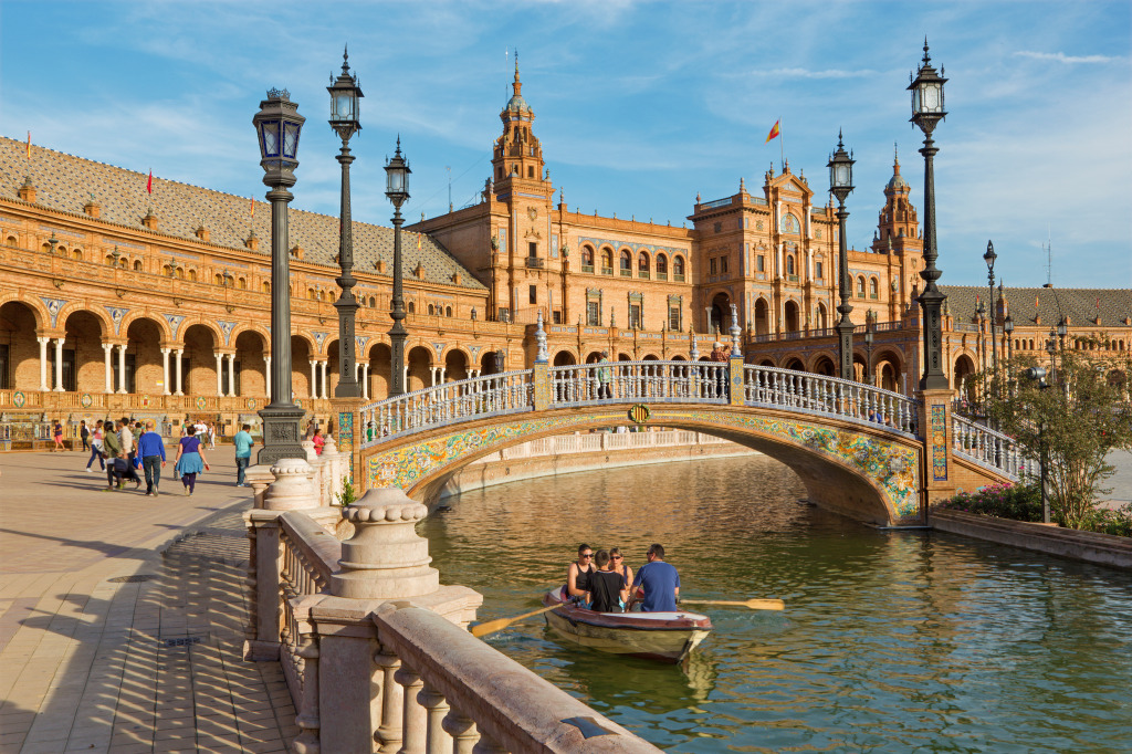 Plaza de Espana, Seville, Spain jigsaw puzzle in Bridges puzzles on TheJigsawPuzzles.com