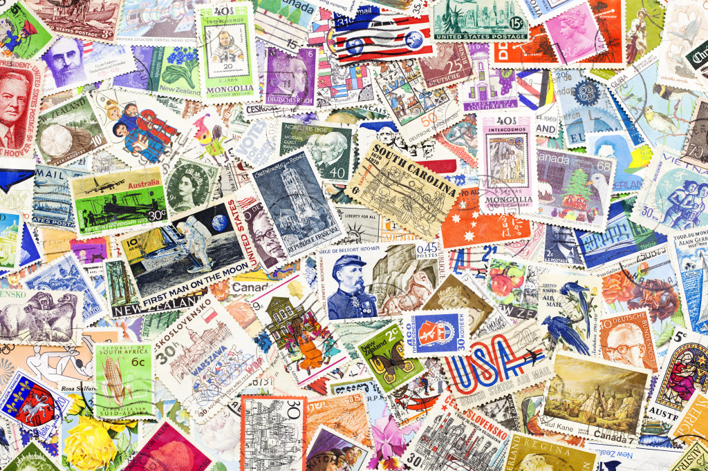 Stamps from Different Countries jigsaw puzzle in Puzzle of the Day puzzles on TheJigsawPuzzles.com