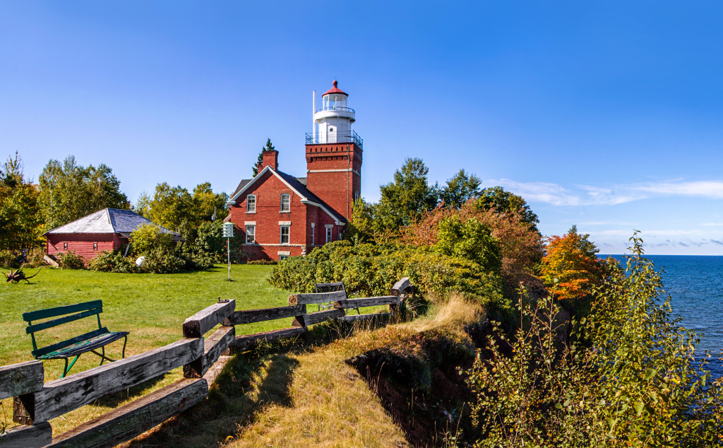 Big Bay Point Lighthouse, Michigan jigsaw puzzle in Puzzle of the Day puzzles on TheJigsawPuzzles.com
