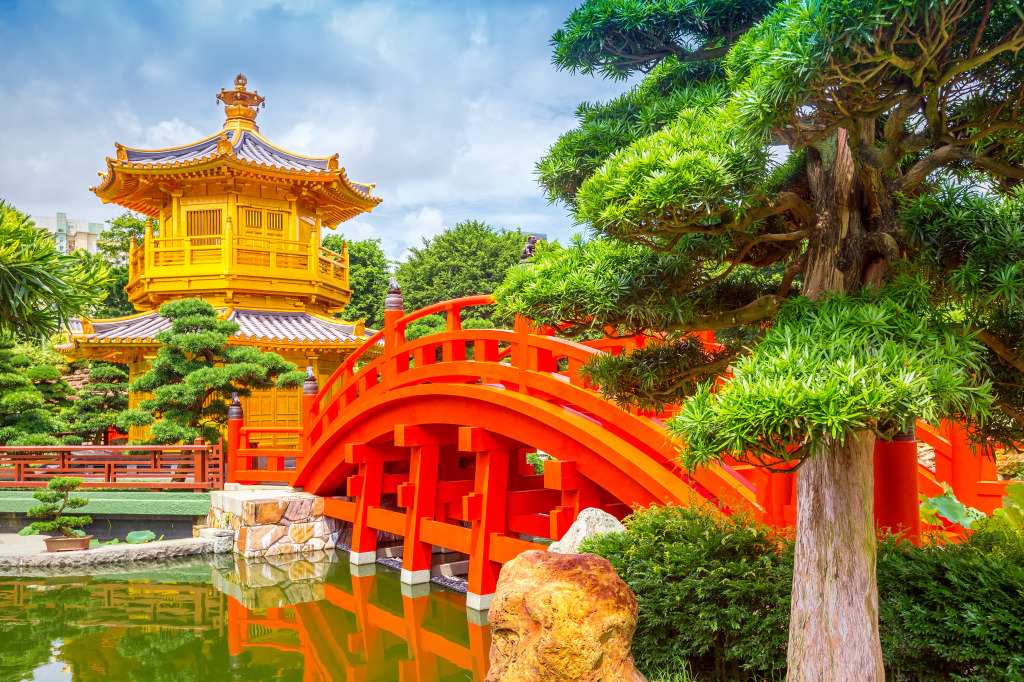Chinese Garden in Hong Kong jigsaw puzzle in Bridges puzzles on TheJigsawPuzzles.com