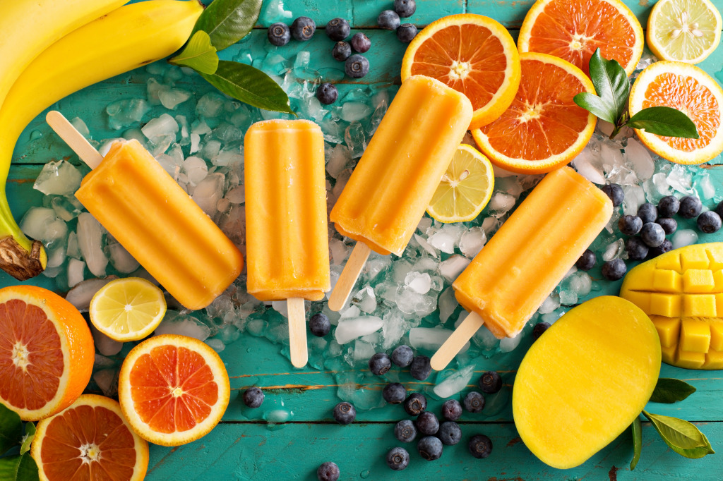 Mango Banana Popsicles jigsaw puzzle in Fruits & Veggies puzzles on TheJigsawPuzzles.com